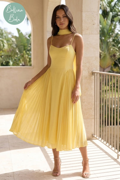 Vestido butter yellow midi