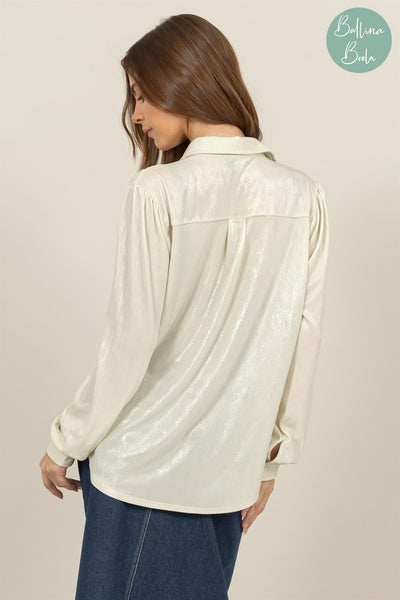 Blusa manga larga warm silver