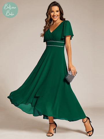 Vestido verde maxi con mangas