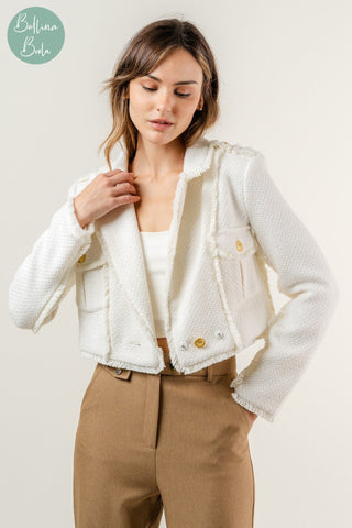 Sweater ivory de botones