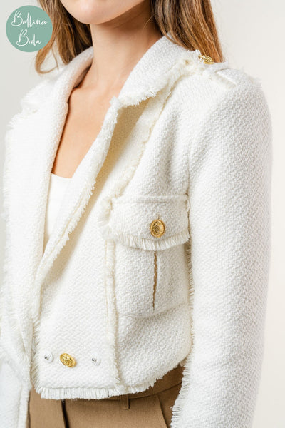 Sweater ivory de botones