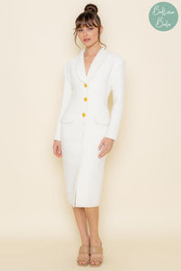 Gabardina ivory con dorado