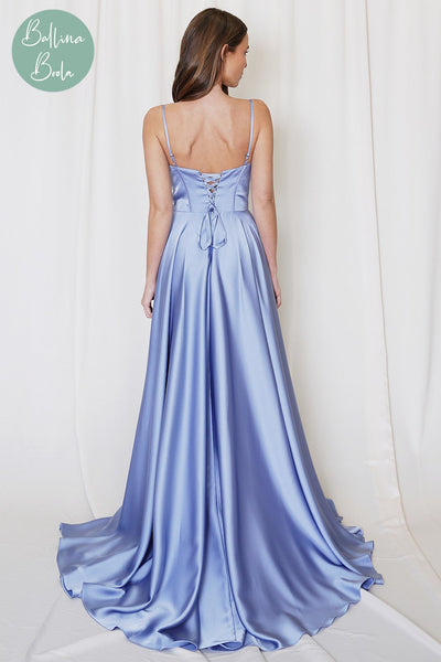 Vestido celeste de satin