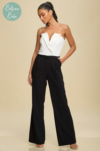 Enterizo blanco y negro