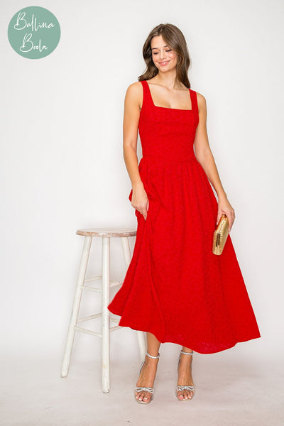 Vestido maxi rojo