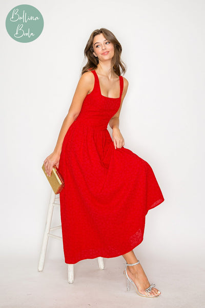 Vestido maxi rojo