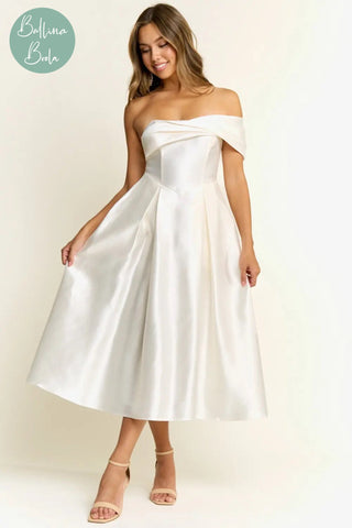 Vestido ivory maxi strapless