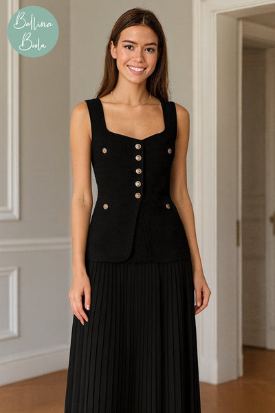 Set chaleco y falda negro