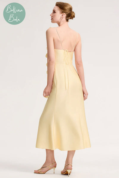 Vestido amarillo maxi