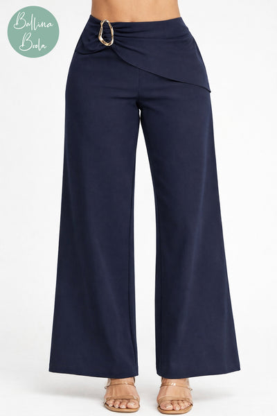 Palazzo azul navy con accesorio