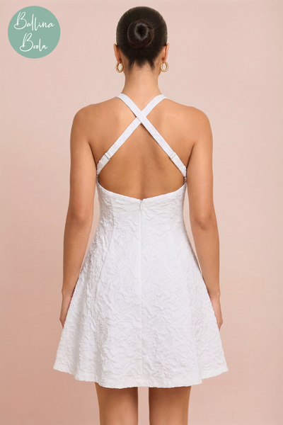 Vestido blanco corto textura