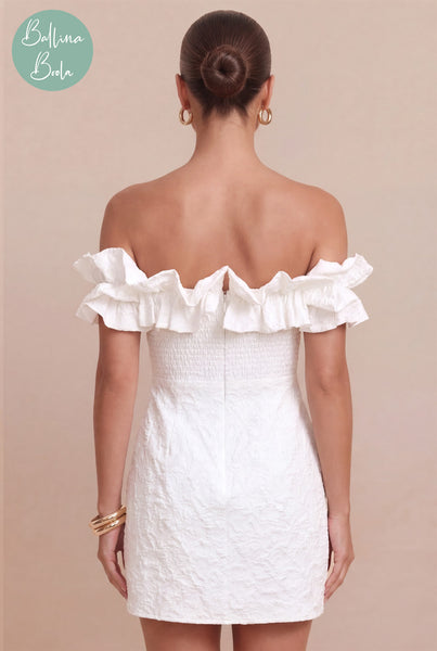 Vestido blanco con textura