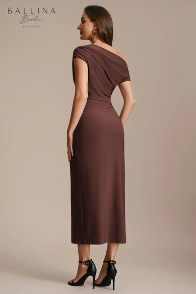 Vestido midi chocolate brown