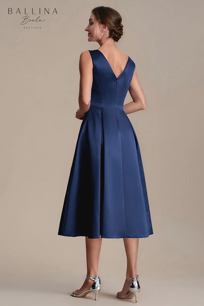 Vestido midi navy blue