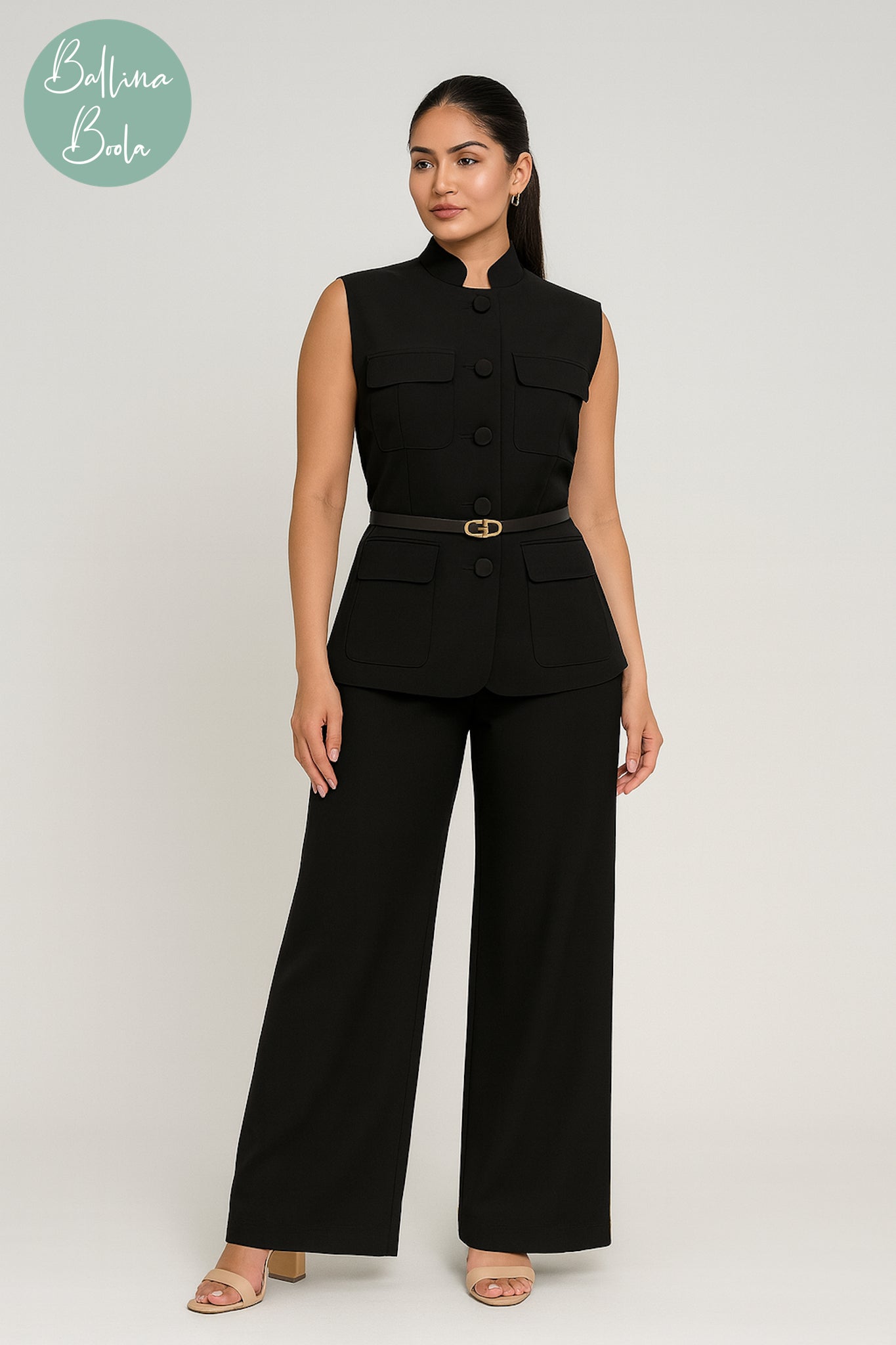 Set de chaleco y pantalon negro