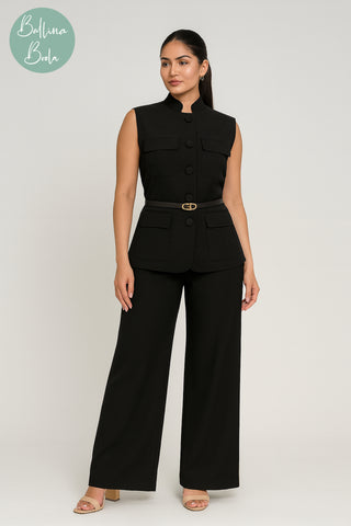 Set de chaleco y pantalon negro