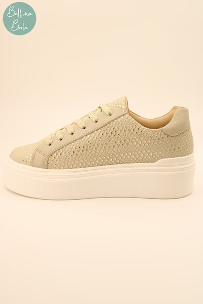 Tennis paris chic de cuero latte