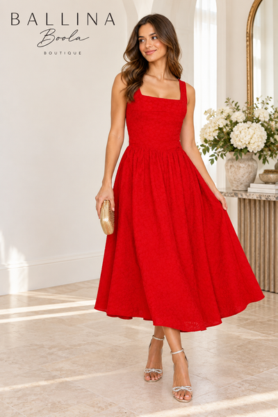 Vestido maxi rojo