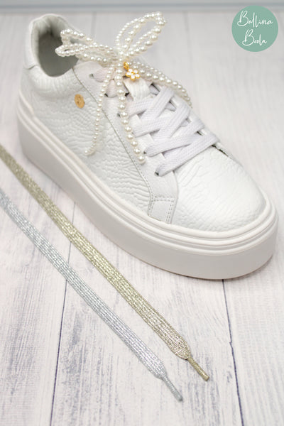 Tennis paris glam de cuero blanco