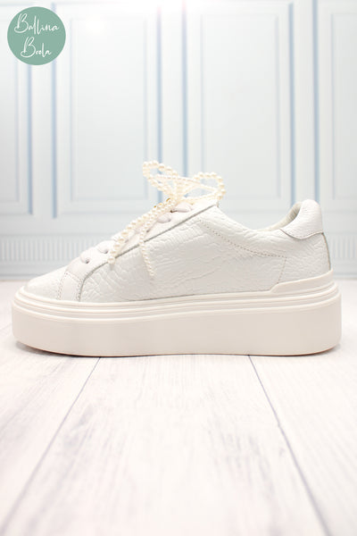 Tennis paris glam de cuero blanco