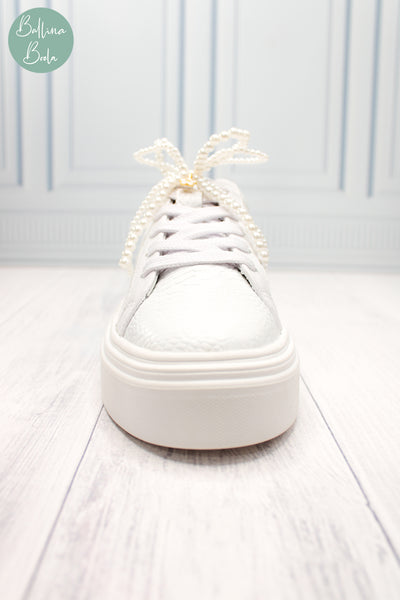 Tennis paris glam de cuero blanco