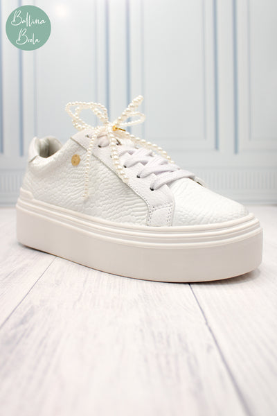 Tennis paris glam de cuero blanco