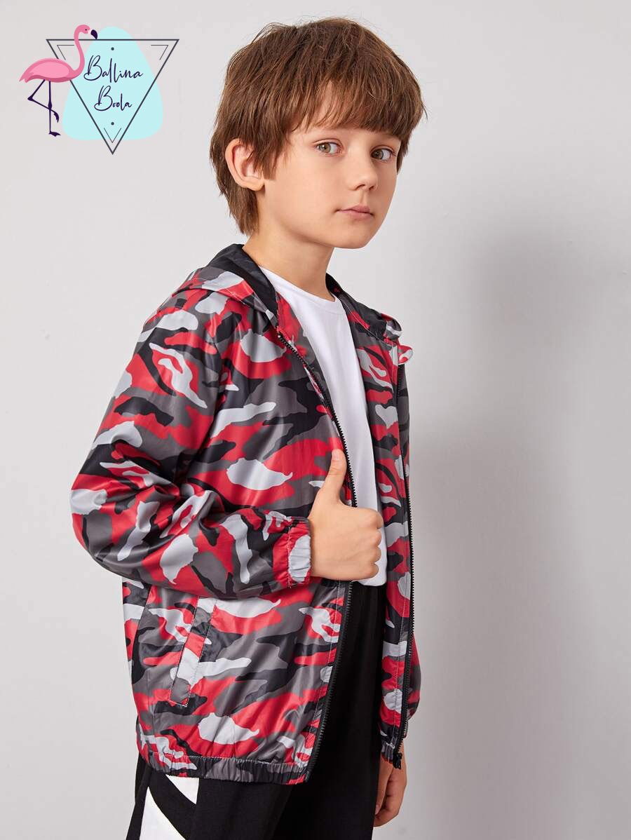 Jacket camo roja para niño