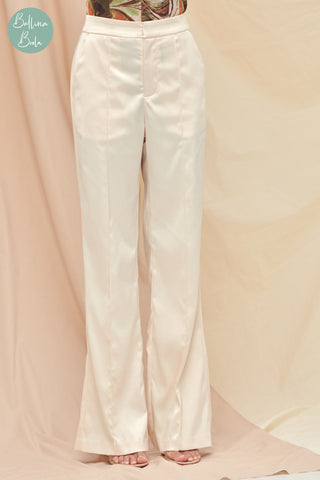 Pantalon champagne de satin