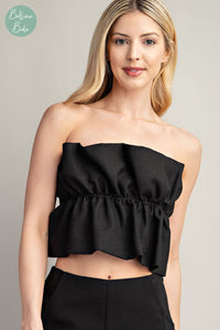 Top negro strapless