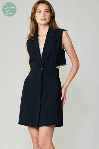 Vestido corto azul navy