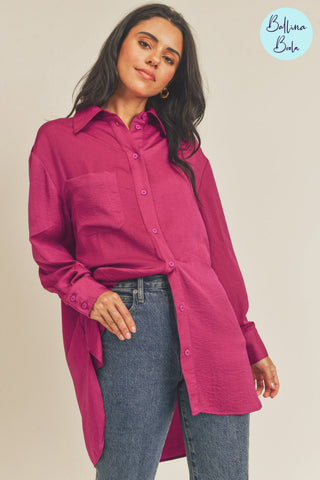 Blusa magenta oversize