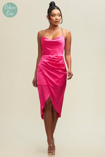 Vestido corto neon pink