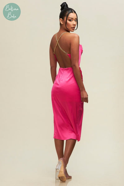 Vestido corto neon pink