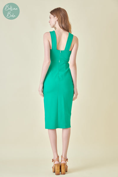 Vestido corto verde jade