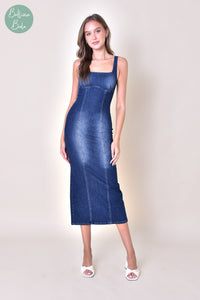 Vestido denim midi