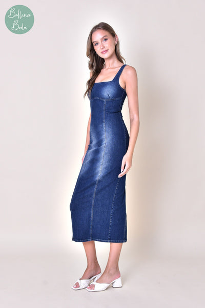 Vestido denim midi