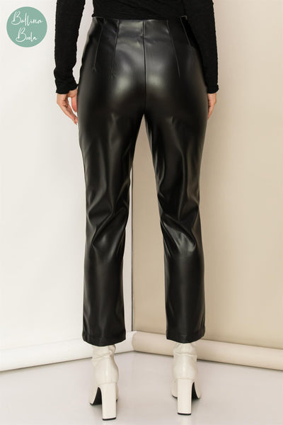 Pantalon de cuerina negro