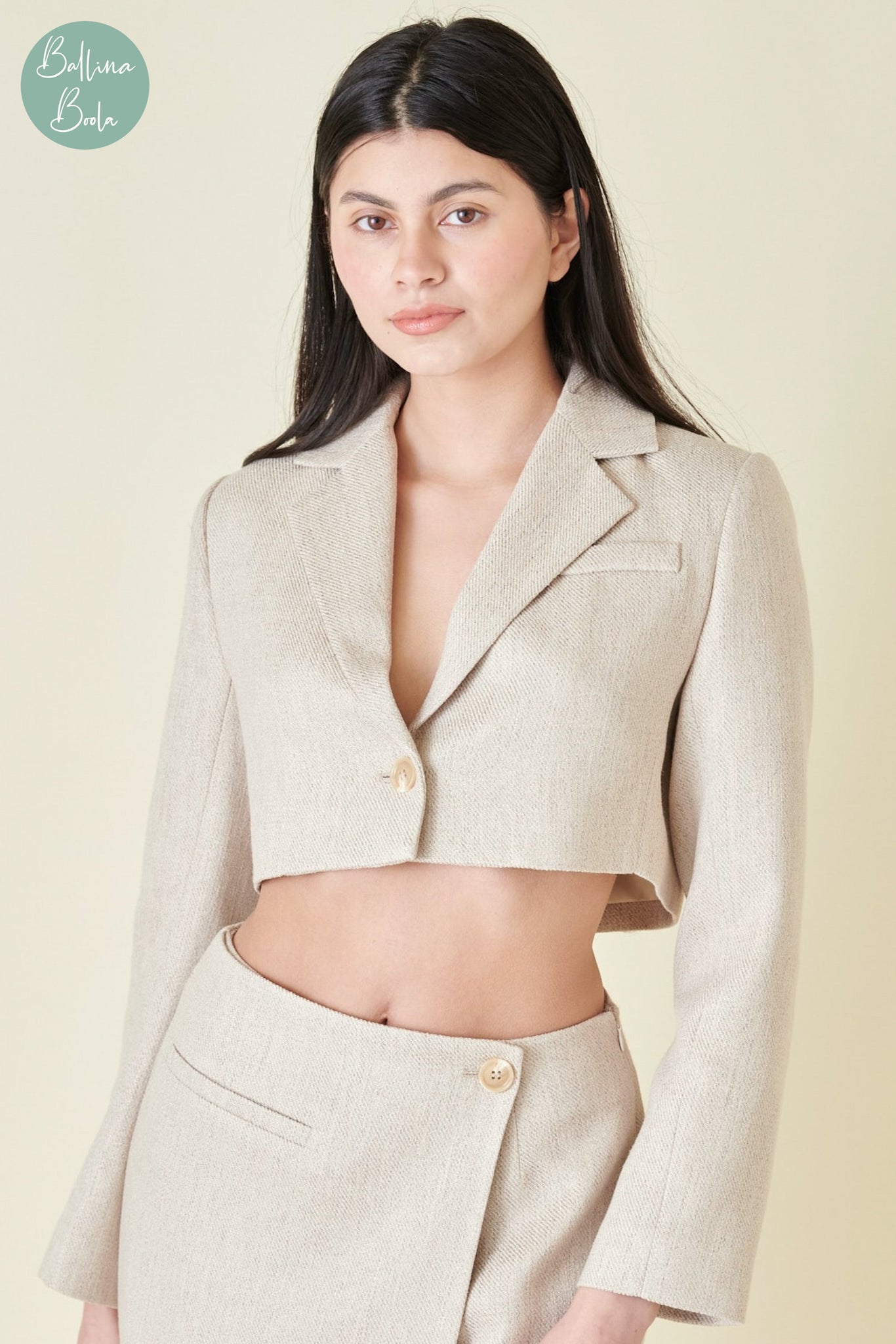 Blazer crop crema